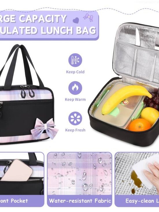 3-Piece Student Schoolbag Set with Multiple Pockets, Lunchbox & Pen Case main image 8